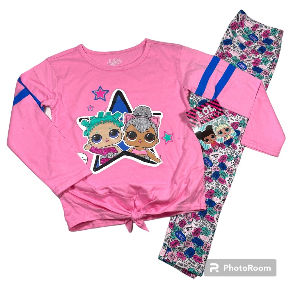 NWT LOL Surprise! Screen print long sleeve top with printed legging Size 5/6